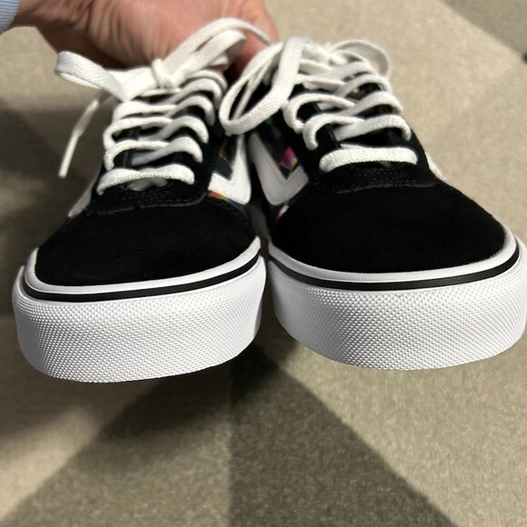 Vans Ward Iridescent Rainbow Checkerboard Sneakers Women's Size 6 - Picture 6 of 12